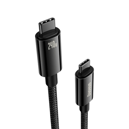 Kabel USB C v USB C 240w, 2m č – Baseus – Črna