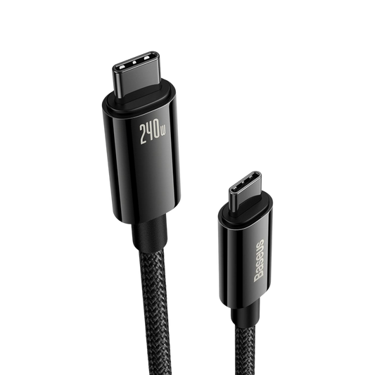 Kabel USB C v USB C 240w, 2m č – Baseus – Črna