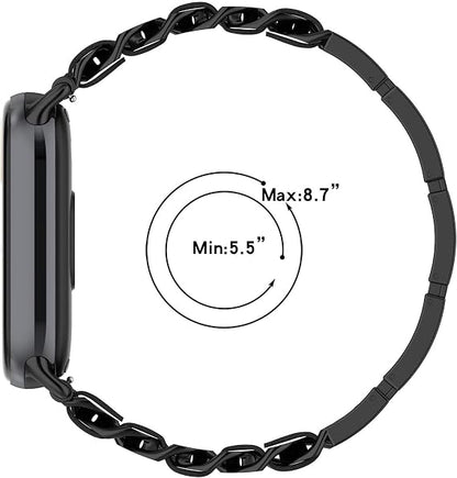 LOKEKE kovinski pašček za Xiaomi Band 8 - Nadomestni pašček iz nerjavečega jekla črna