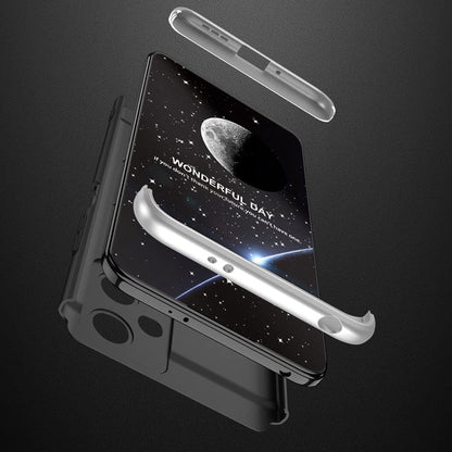 HAOYE ovitek za Xiaomi Redmi Note 12 Pro – mat TPU + PC zaščitni ovitek proti udarcem, svilnat občutek, srebrno-črna
