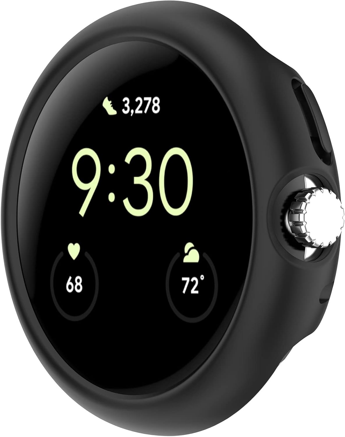 Zaščitni ovitek za Google Pixel Watch črn | PC zaščita za pametno uro