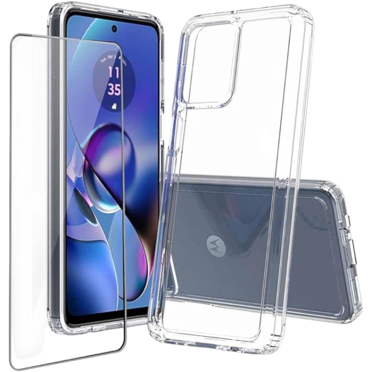 Komplet ovitek + zaščitno steklo za ekran za Motorola Moto G54 5G / Moto G64 5G – Infostyle – Prozorna