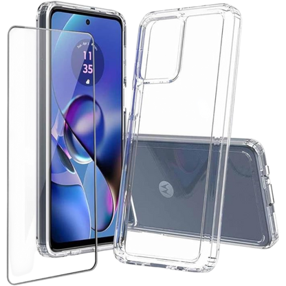 Komplet ovitek + zaščitno steklo za ekran za Motorola Moto G54 5G / Moto G64 5G – Infostyle – Prozorna