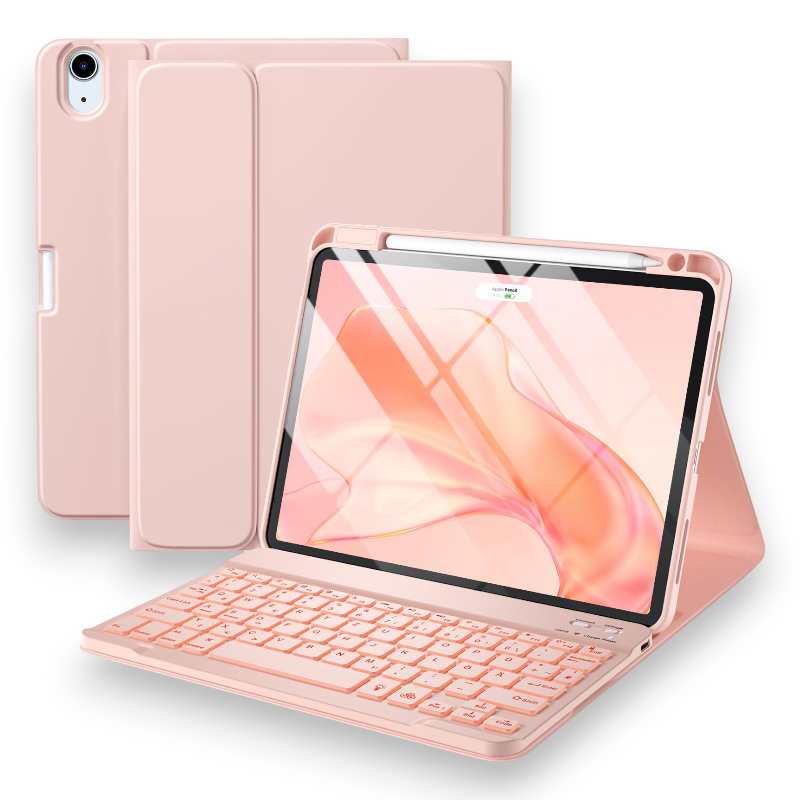Preklopna torbica s tipkovnico za tablični računalnik Apple iPad Air 4 2020 /5 2022/6 2024 10.9" – Vobafe
