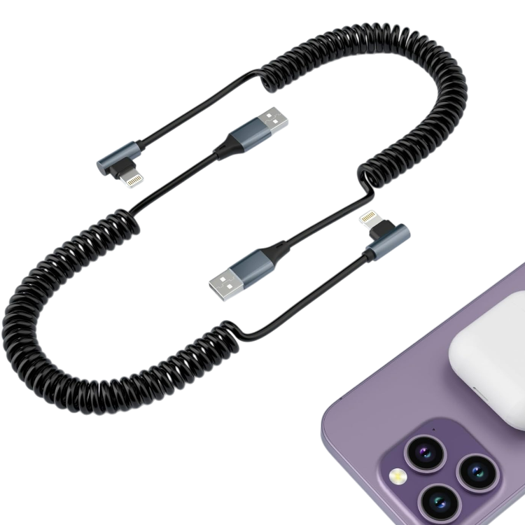 Ukrivljen polnilni kabel USB A v Lightning – Infostyle – Črna