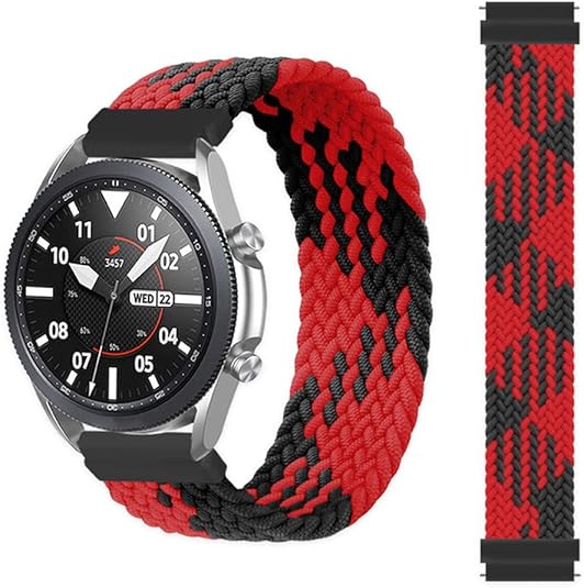 EMIOBAND 22 mm pletena zapestnica (155 mm) – rdeča-črna