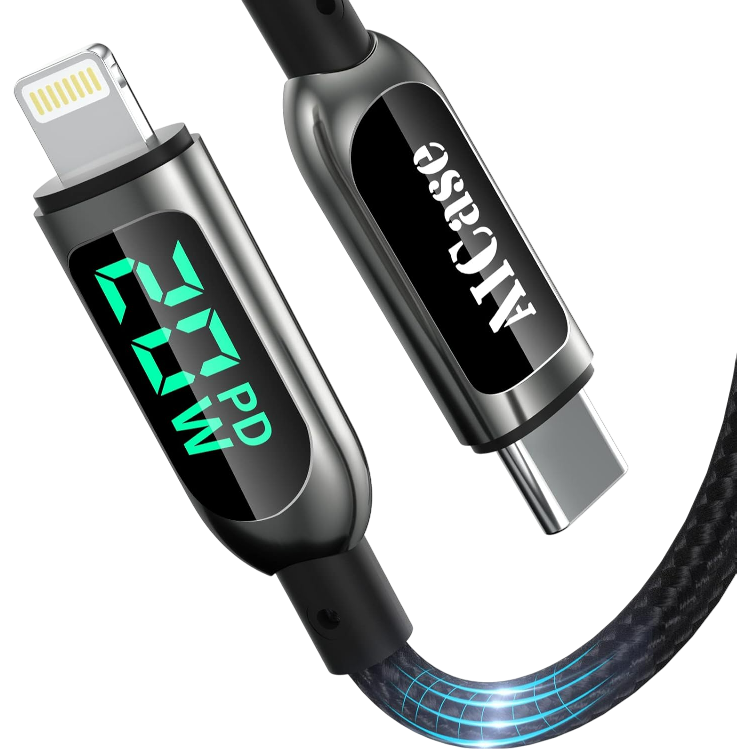 Polnilni kabel USB C v Lightning, 1.2m – AICase – Črna