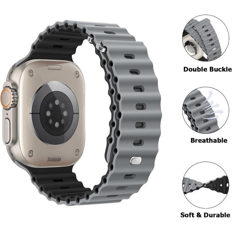 Pašček "Anlinser" za Apple Watch Ultra 2/Ultra SE Series 9 8 7 6 5 4 3 (49/45/44/42mm) črno-siva – Infostyle