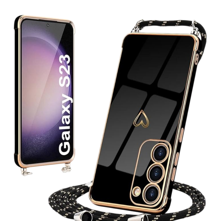 Silikonski ovitek z vrvico za Samsung Galaxy S23 – Infostyle – Črna / TPU silikon