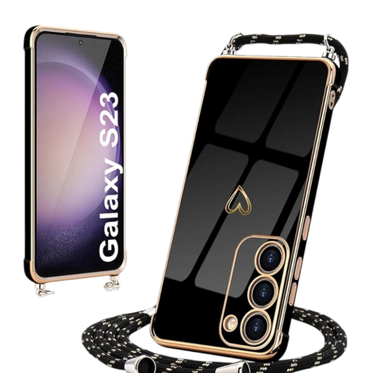 Silikonski ovitek z vrvico za Samsung Galaxy S23 – Infostyle – Črna / TPU silikon