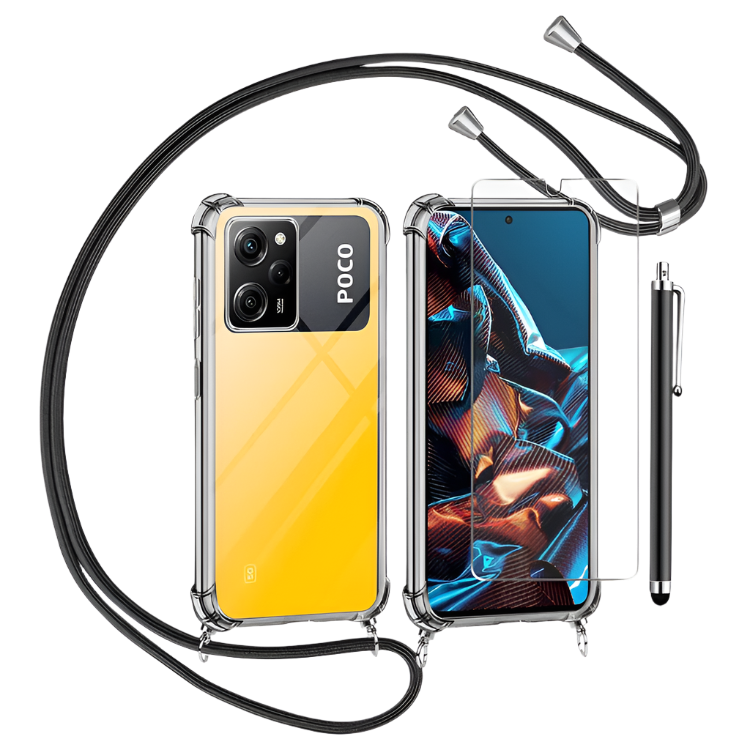 Ovitek z vrvico + zaščitno steklo + pisalo za Xiaomi POCO X5 Pro 5G/Redmi Note 12 Pro 5G – Infostyle – Prozorna