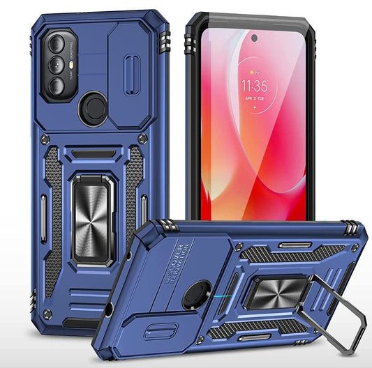 BigCousin ovitek za Motorola Moto G Pure – modra, zaščita kamere z 360° vrtljivim stojalom