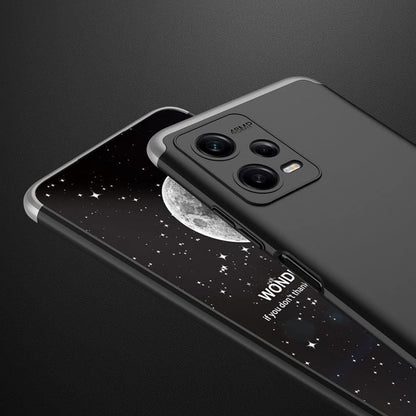 HAOYE ovitek za Xiaomi Redmi Note 12 Pro – mat TPU + PC zaščitni ovitek proti udarcem, svilnat občutek, srebrno-črna