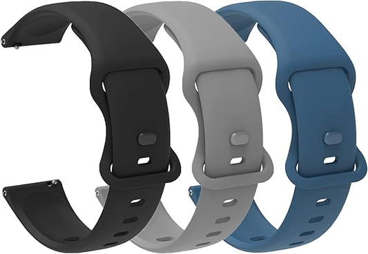 Universal Silicone Strap 22 mm Blueshaweu (3 pieces) for Smartwatches – Loekneue 2024 and Other Models