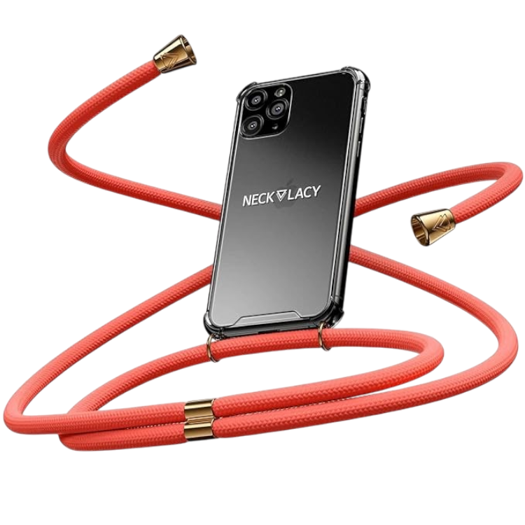 Ovitek z vrvico "NECKLACY®" za iPhone 13 Pro Max, ornažna