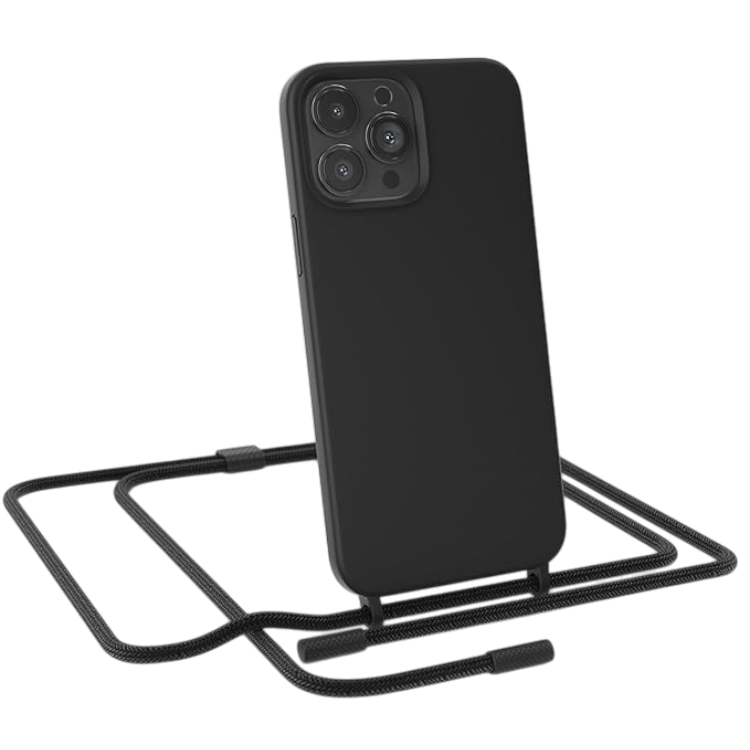 Ovitek z vrvico za iPhone 13 Pro Max, črna – Infostyle – Črna