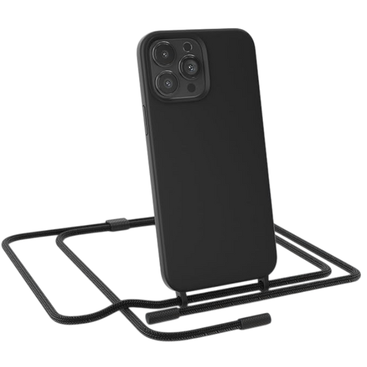 Ovitek z vrvico za iPhone 13 Pro Max, črna – Infostyle – Črna