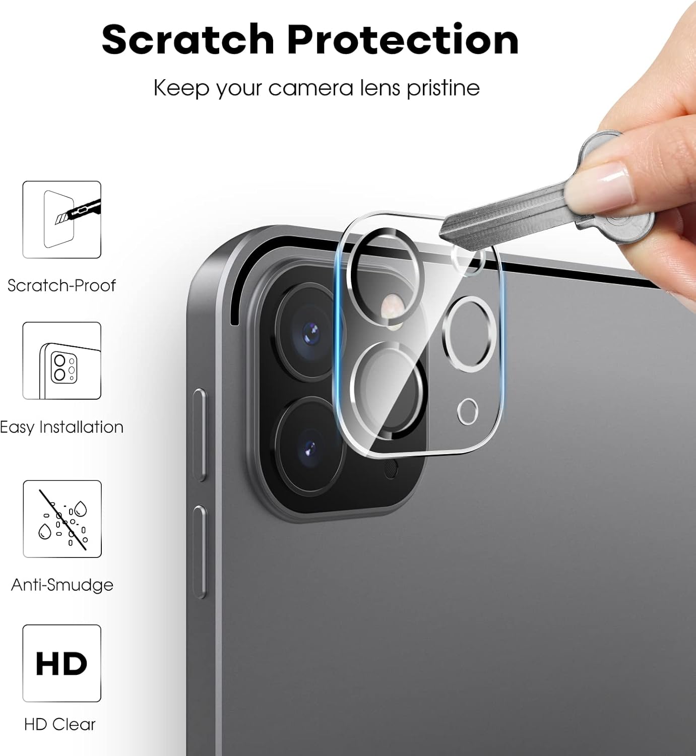 JETech zaščitno steklo za iPad Pro 12,9" (2022/2021/2020) – 2x zaslon + 1x zaščita kamere