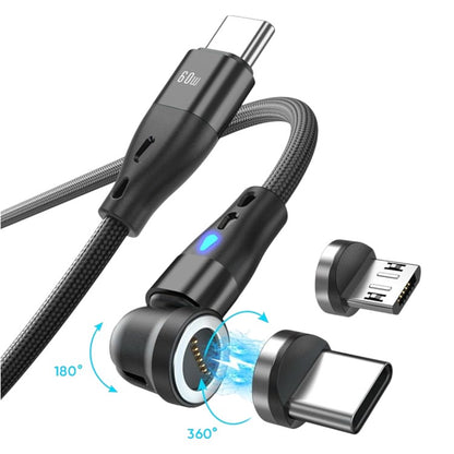 Magnetni polnilni kabel 2v1 (USB C, Micro USB) 1m – Infostyle