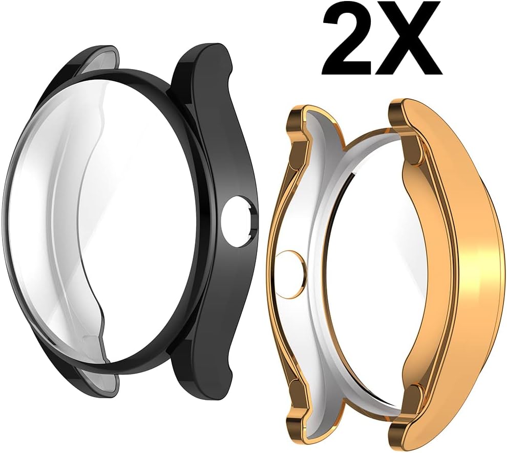 2 kosa zaščitnih ovitkov za Huawei Watch Buds - TPU Zaščita Zaslona, Ultra Tanek, Črno-Zlat