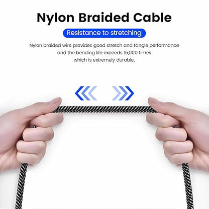 MOSWAG 3.5mm TRRS Audio Extension Cable 4-Pole 4m – Male/Female, Nylon Braided