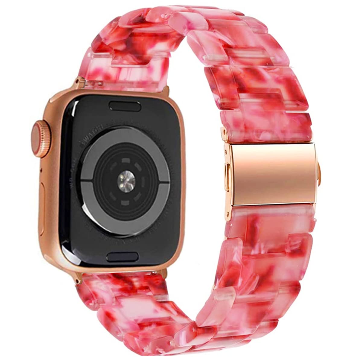 Ženski pašček z ovitkom iz smole za Apple Watch 42/44/45/49 mm – rdeča