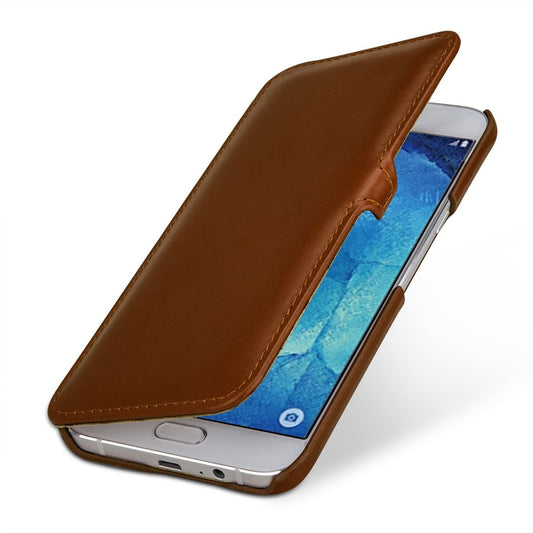 StilGut usnjena preklopna torbica “Book Type” za Samsung Galaxy A8 (2015) – sponka, konjak rjava