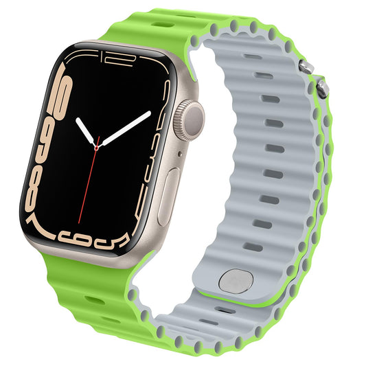 Anlinser Silicone Strap for Apple Watch 41mm / 40mm / 38mm – Sports Band Green/Teal