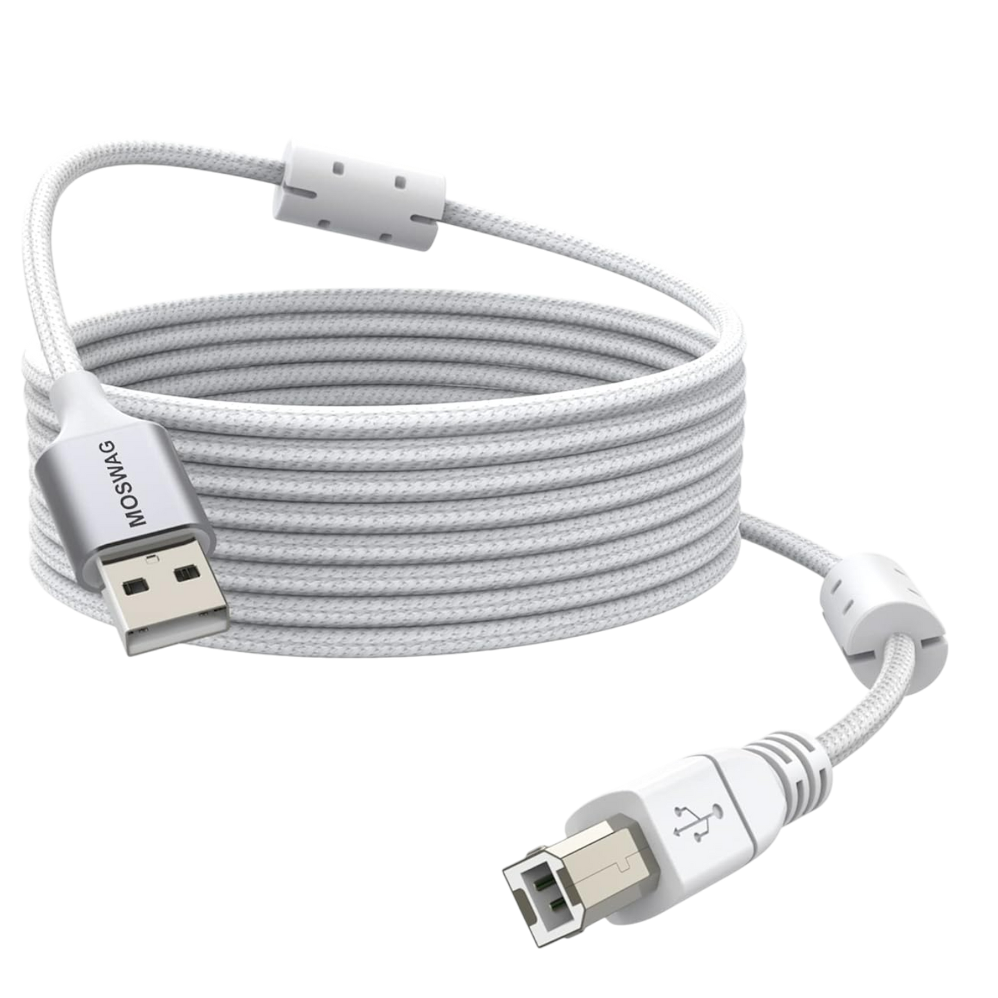 Tiskalniški kabel USB, 5m – Moswag – Bela