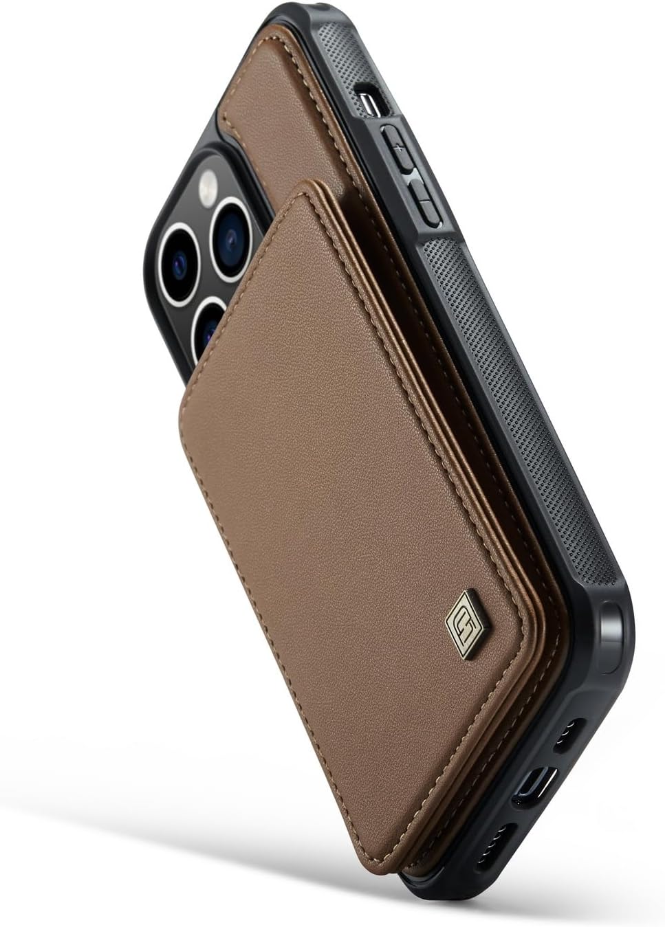 URMAX ovitek za iPhone 14 Pro Max – rjav, RFID denarnica s stojalom