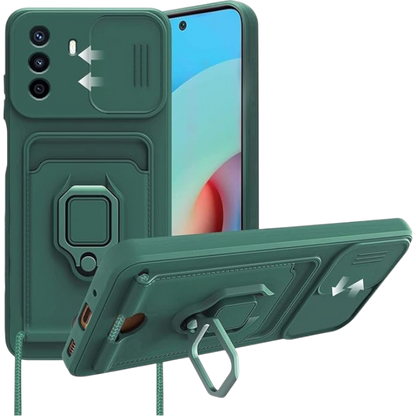 Ovitek "Bigcousin" z vrvico za Huawei Nova Y70, temno zelena – Temno zelena