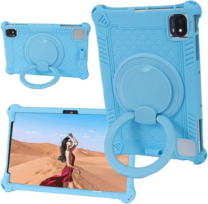 Tablet case 10.36" - 360° rotating stand, adjustable shoulder strap, light blue