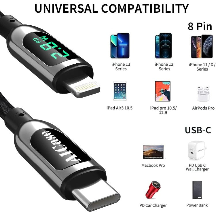 Polnilni kabel USB C v Lightning, 1.2m – AICase