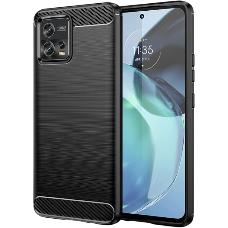 Ovitek "Carbon" za Motorola Moto G72, črna – Infostyle – Črna / TPU silikon