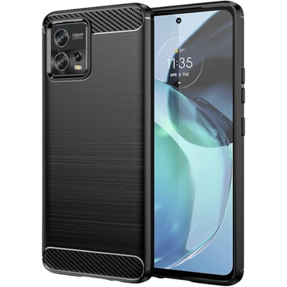 Ovitek "Carbon" za Motorola Moto G72, črna – Infostyle – Črna / TPU silikon