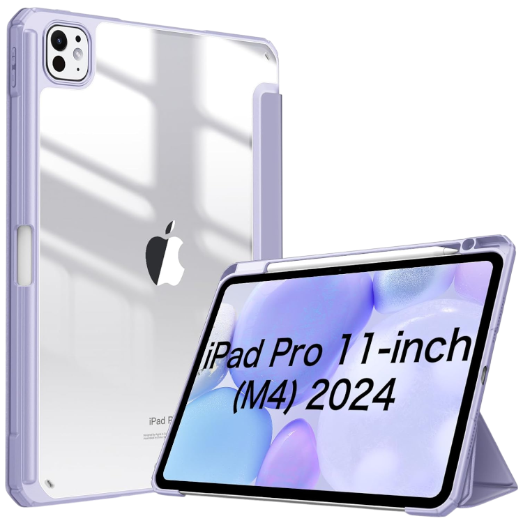 Preklopna torbica za iPad Pro 11'' M4 2024 z držalom za svinčnik – JETech – Vijolična