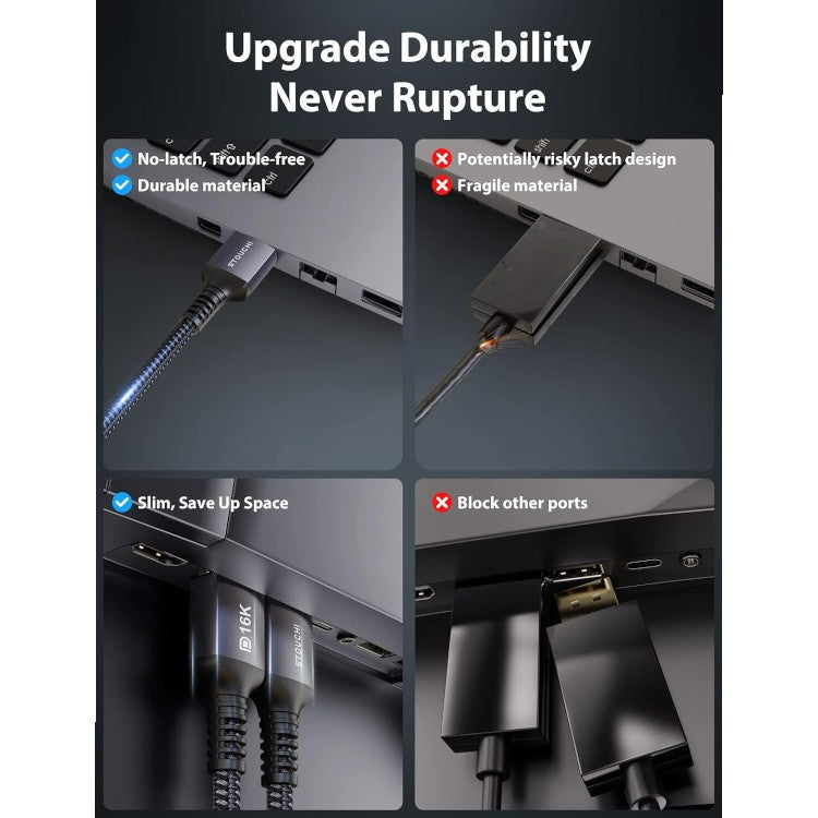 Kabel Stouchi 16K DisplayPort 2.1 DP2.1, 1m