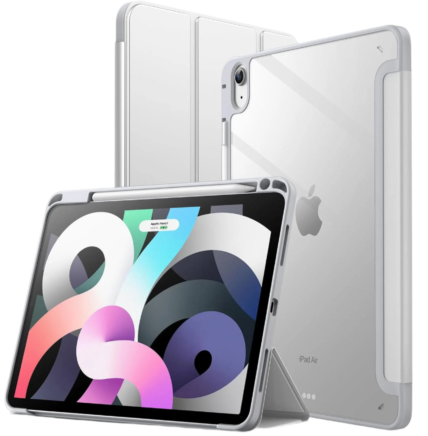 Ovitek ''JETech'' za iPad Air 11" M2 (2024), iPad Air 5/4 (2022/2020 5./4. gen.10,9") z držalom za svinčnik – Siva / Pol