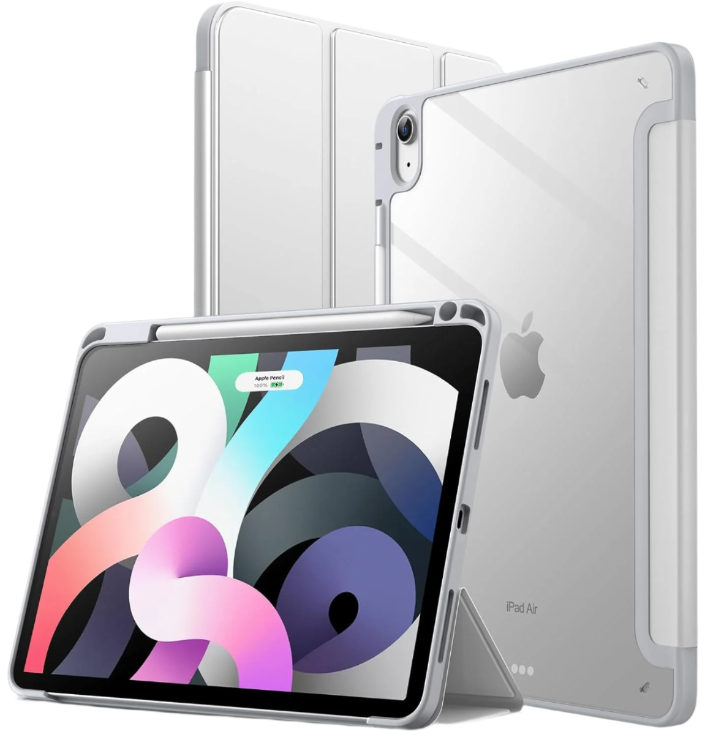 Ovitek ''JETech'' za iPad Air 11" M2 (2024), iPad Air 5/4 (2022/2020 5./4. gen.10,9") z držalom za svinčnik – Siva / Pol