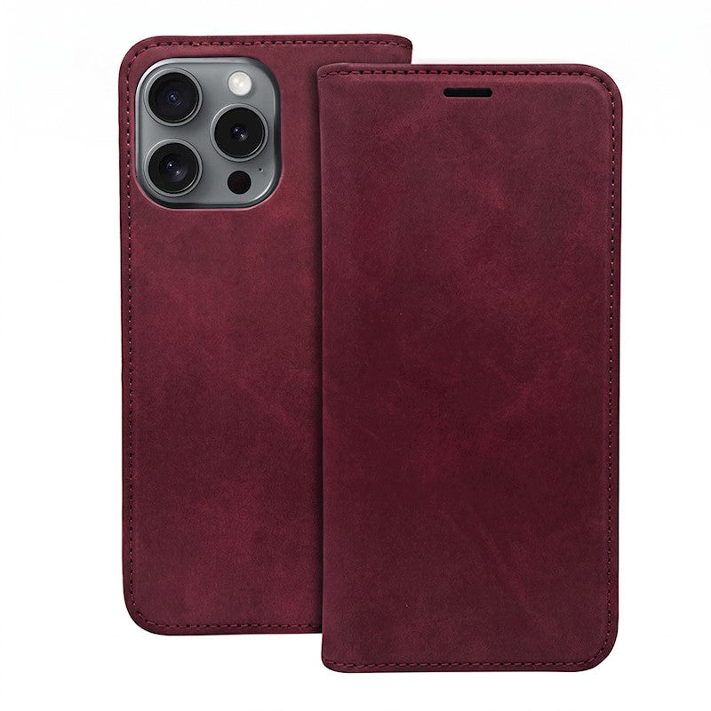 Preklopna torbica za Honor 600 / 600 Pro, semiš – kostanjeva