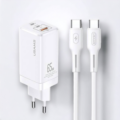 Komplet hišni polnilec in kabel za hitro polnjenje 65W – Usams