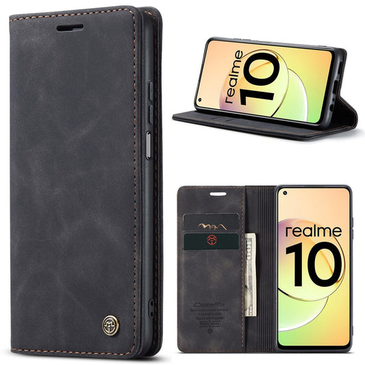 Bigcousin Flip Case for Oppo Realme 10 Pro 5G - Black