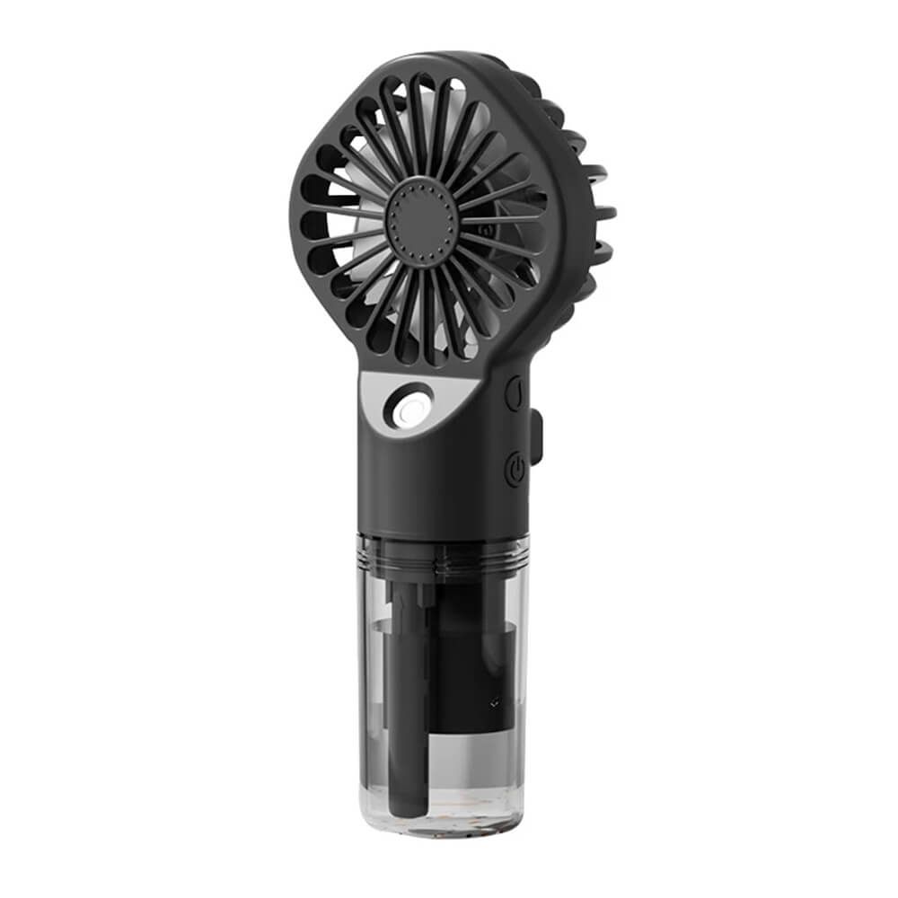 Techsuit G10 Portable Mini Fan with Humidifier – Handheld, USB-C, Black, 4 Speeds