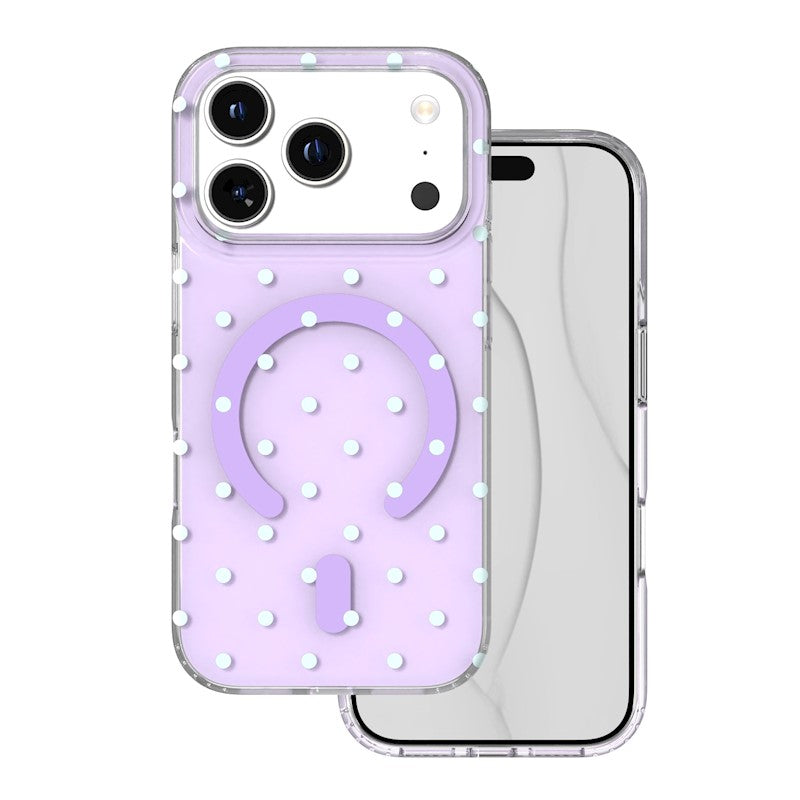 Ovitek za iPhone 17 Pro / 18 Pro, Bubble Dots MagSafe – vijoličen