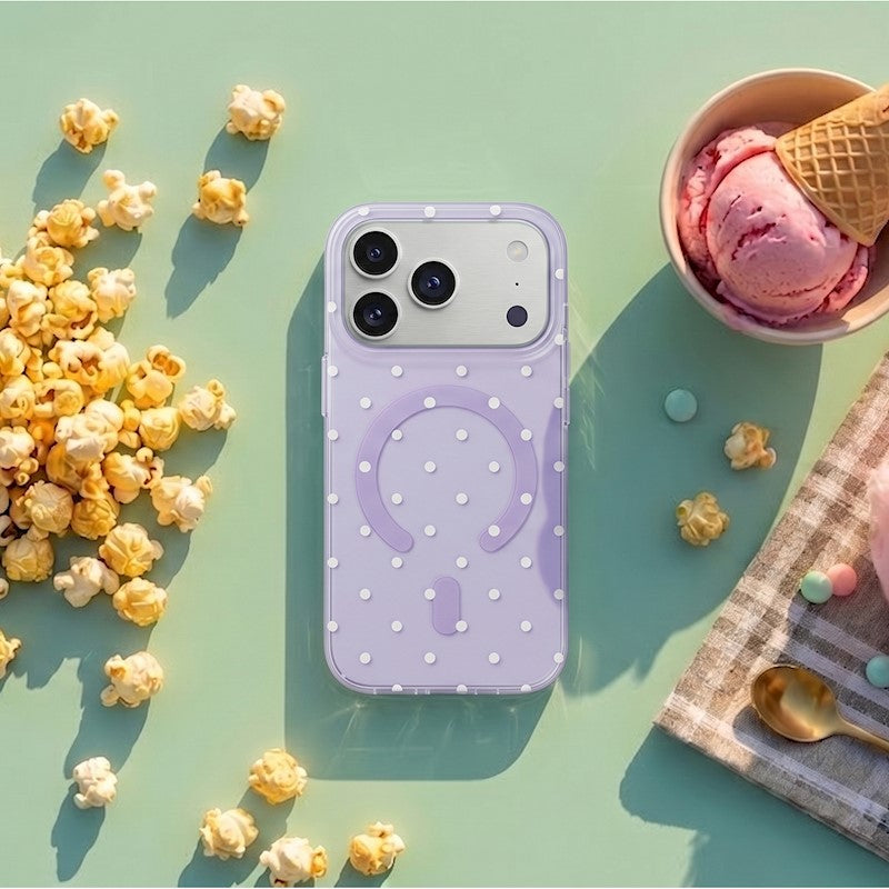 Ovitek za iPhone 17 Pro / 18 Pro, Bubble Dots MagSafe – vijoličen
