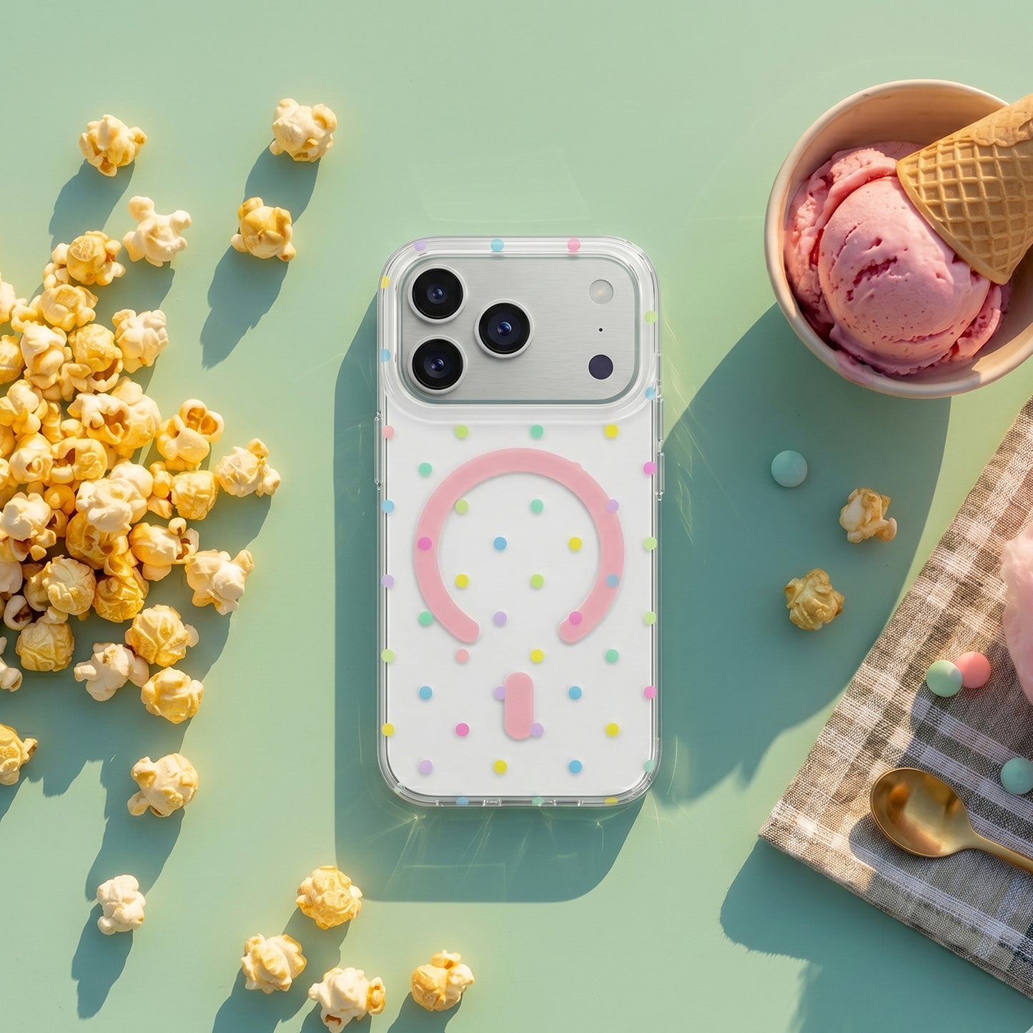 Maska za iPhone 17 Pro / 18 Pro, Bubble Dots MagSafe – bijela