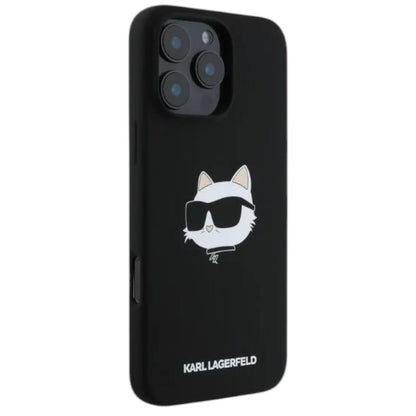 Ovitek Karl Lagerfeld Choupette Head MagSafe za iPhone 16 Pro Max (KLHMP16XSCHPPLK)