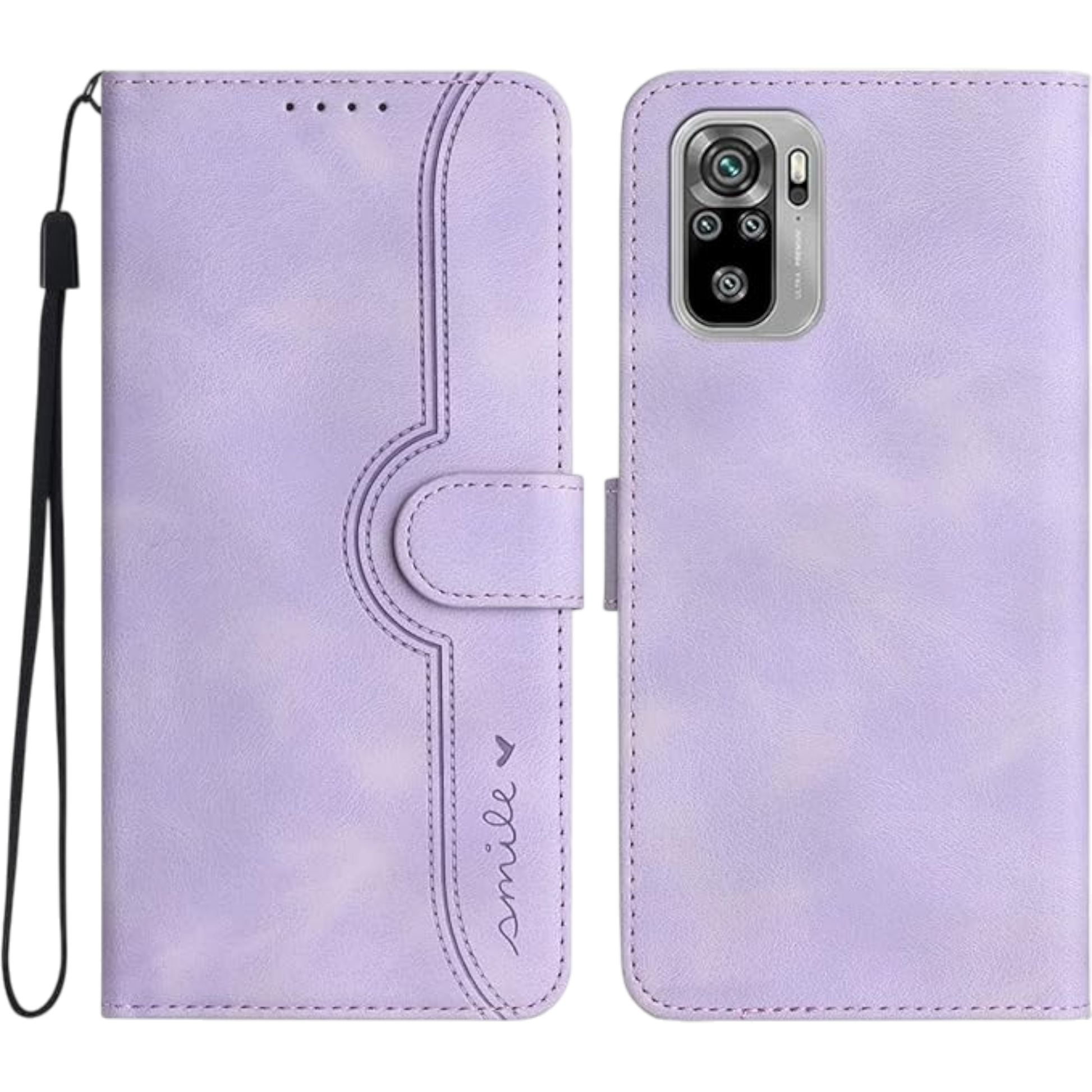 Preklopna torbica "smile" za Xiaomi Poco M5, vijolična – Yiscase – Vijolična