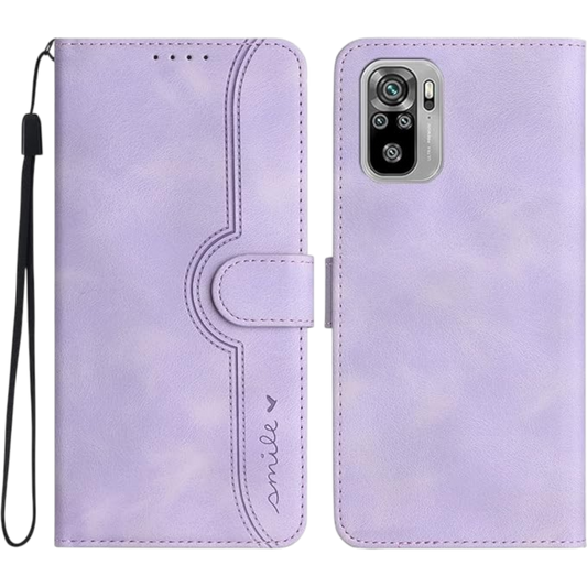 Preklopna torbica "smile" za Xiaomi Poco M5, vijolična – Yiscase – Vijolična