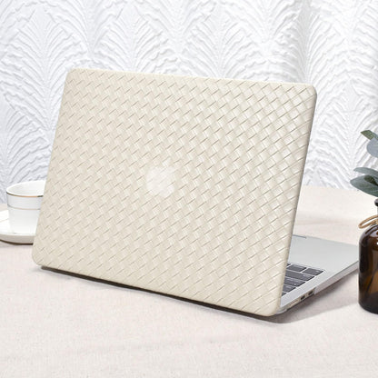 Zaščitni Ovitek za Apple MacBook Air 15 M2/M3 A2941 A3114 – PVC Usnje Tartan z Zaščito Tipkovnice Bež